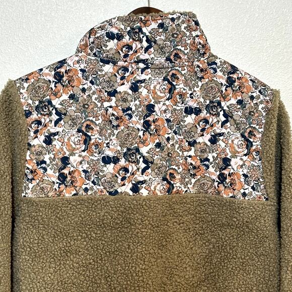 Vera Bradley Teddy Fleece Quilted Floral Pullover Size M Classic Preppy Romantic - Picture 8 of 12